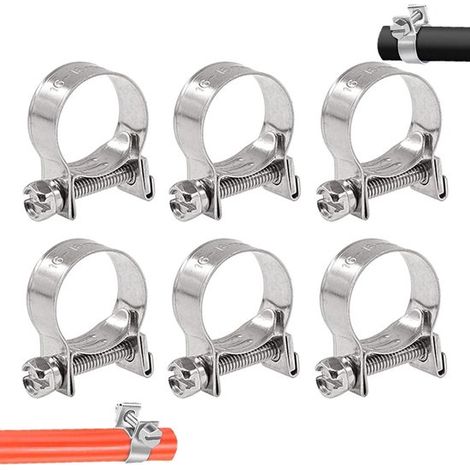 fascette stringitubo in acciaio inox, fascette per tubi, mini fascette, fascette per linee dell'olio, fascette per tubi in acciaio inox, diametro 16-18 mm, regolabili (1/5)