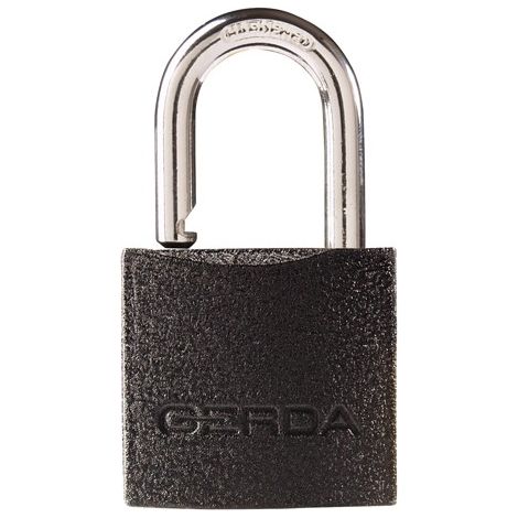 Candado de hierro fundido Gerda, 40mm, 3 unidades, 5 llaves, presentación en blister, alta seguridad para puertas y cerraduras.