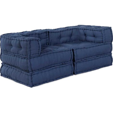 Modulare Sofagarnitur 2 pcs Indigo 140 x 70 x 56 cm Stoff