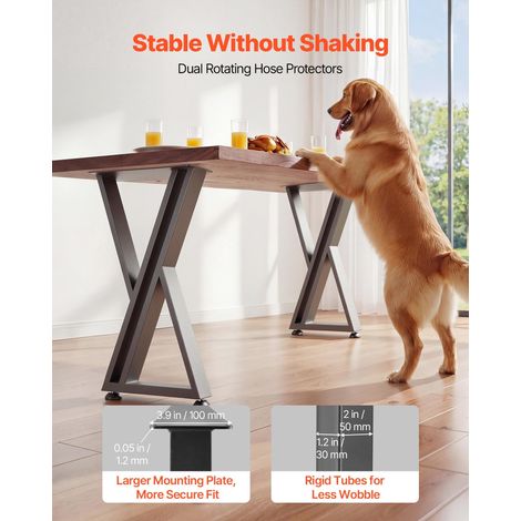 Pieds de Table en Forme de Z 740x610 mm Lot de 2 Pieds de Bureau (1/5)