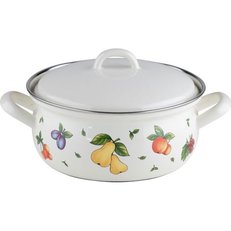 Riess Country Fruit Garden cacerola con tapa Ø18 cm 1,5 litros esmaltada
