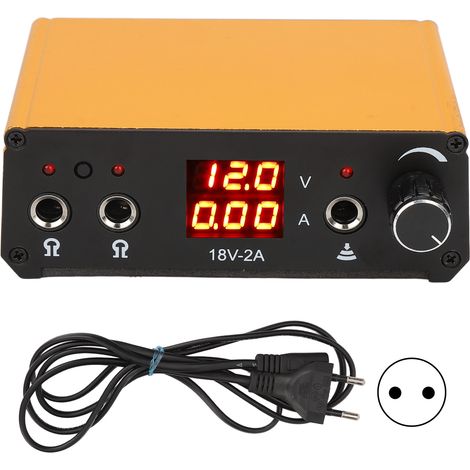 Alimentation pour Machine à Tatouage 3 Trou Alliage Aluminium Doré, Câble d'Alimentation 90‑265V avec Prise UE (1/5)