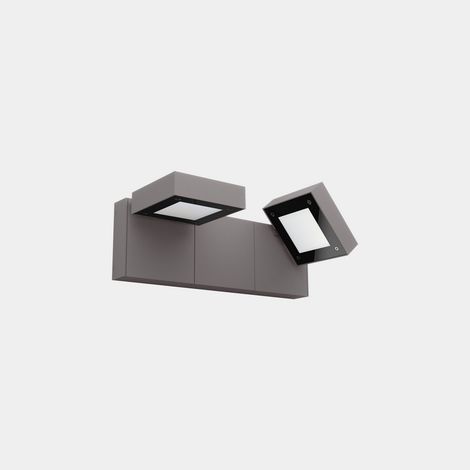 LEDS C4 Modis Applique murale extérieure moderne 43 cm, LED grise 26,4 W, température de couleur 2700-3200-4000 K, IP66, interrupteur marche/arrêt
