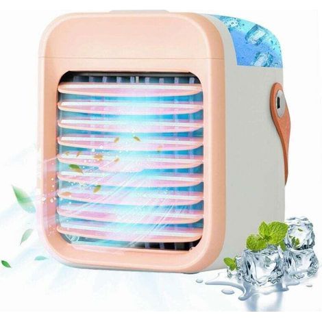 YMYNY Tragbare Klimaanlage, 5-in-1 Mini-Luftkühler, Luftbefeuchter, Luftreiniger, Nachtlicht, Aromadiffusor, für Zuhause, Büro, Outdoor (PINK) [Energieklasse A++] (1/5)