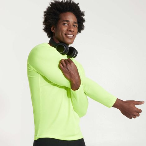 Camiseta técnica transpirable de manga larga ranglán MONTECARLO L/S ROLY 4 Amarillo Fluor