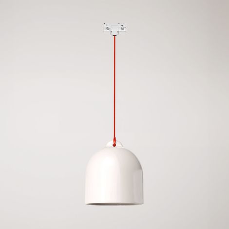 Creative Cables - Pendente de calha com abajur em cerâmica Campana M - lâmpada não incluída