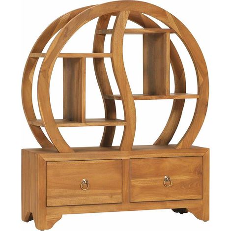 vidaXL Armoire avec étagère Yin Yang 68x26x83 cm Bois de teck massif (1/5)
