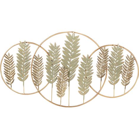 Wandobjekt Blatt COPERNICIUM Metall 50 cm Gold