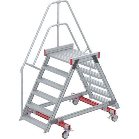 Euroline 512 mobiler Überstieg 60° Stufenausführung Alu gerieft Stufenbreite 800mm 6 Stufen
