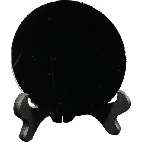 Miroir de Scrying en Obsidienne Noire Naturelle pour Décoration Maison, Méditation et Yoga, Taille 100mm (1/4)