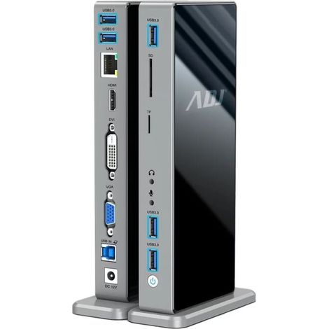 DOCKING STATION 15IN1 USB3.0 YORK HDMI+DVI+VGA+LAN+5USB+SD/TF+3.5MM