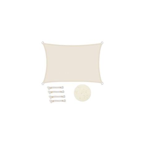 Rectangular shade sail 3x4 m PES waterproof UV 93% garden terrace pool outdoor private (1/5)