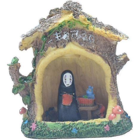 Lampe de nuit décorative en résine, objet artisanal inspiré du personnage de Hayao Miyazaki, Sans-Visage. (1/5)