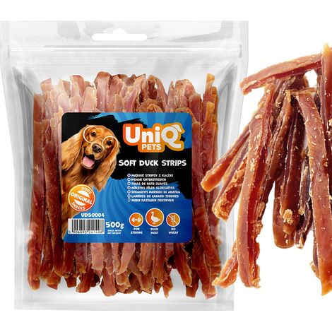 Delicia, snack para perros, tiras de pato blando (94%) UniQ 500 g