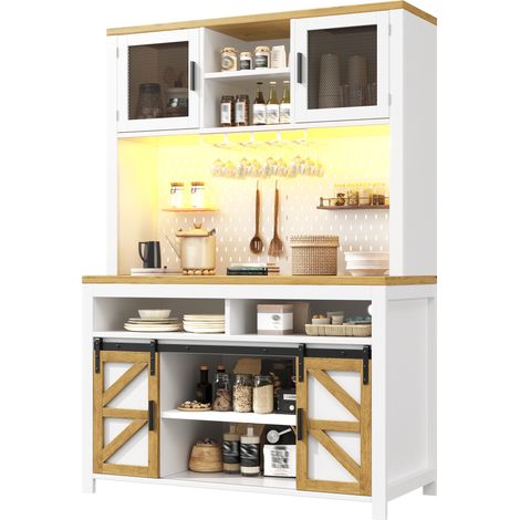 CHICFURN Armario alto de cocina 120x40x174,5 cm MDF blanco con LED y USB (1/5)