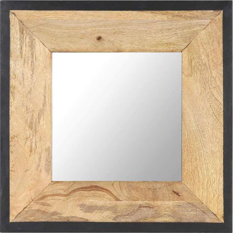 vidaXL Espejo de madera maciza de mango 50x50 cm (1/5)