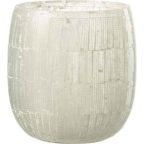 Photophore Rond Design "Mosaïque" 16cm Gris (1/3)