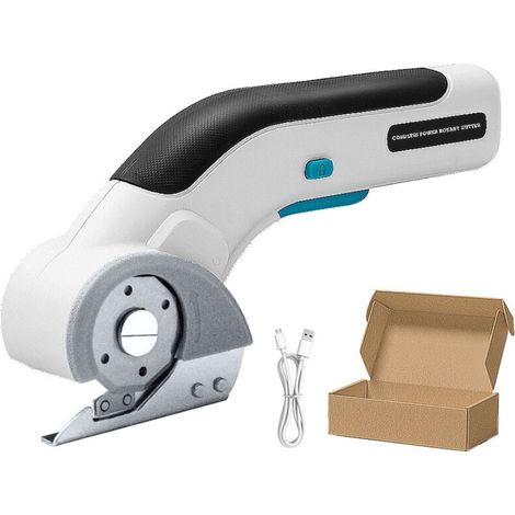 Tijeras eléctricas inalámbricas de 3,6 V con 2 hojas y bloqueo de seguridad, para cortar cartón, cuero, alfombras, plantas en maceta y cajas. (1/5)