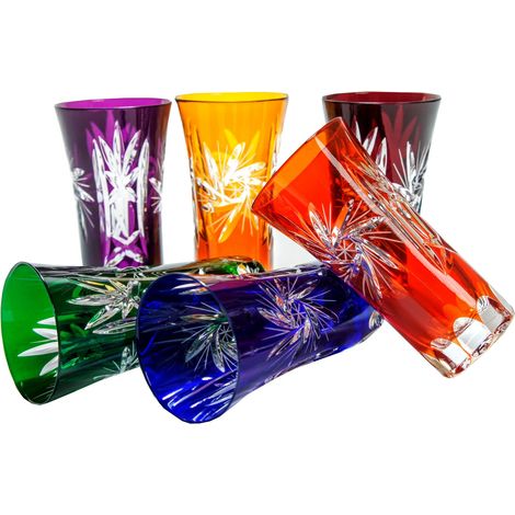 Verres à liqueur en cristal coloré 50 ml Moulin à olives (1/4)