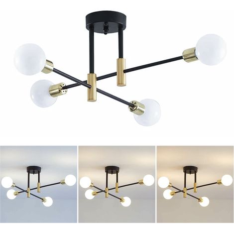 Lustre Spoutnik, éclairage suspendu nordique moderne, plafonnier à 4 lumières, 3 températures de couleur (ampoule incluse) (1/5)