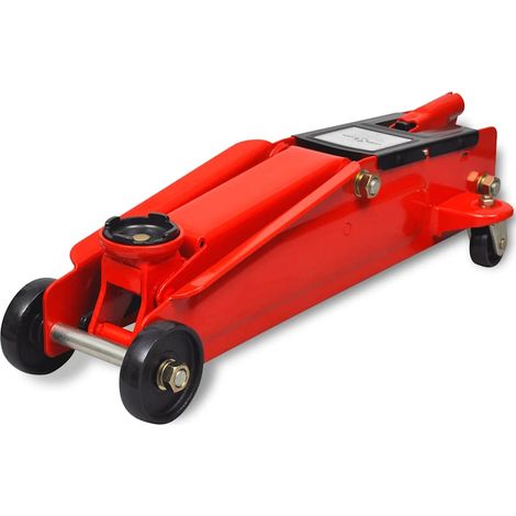 vidaXL Gato hidráulico bajo 3 toneladas rojo (1/2)