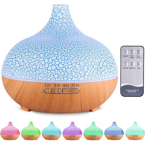 Ätherisches Öl-Diffusor, 550 ml Ultraschall-Luftbefeuchter, elektrischer Aromatherapie-Diffusor mit Fernbedienung, 7-farbiger LED-Beleuchtung, Timer, automatischer Abschaltung, leiser Betrieb (1/4)