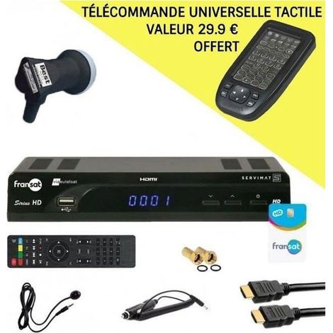 OFFRE EXCEPTIONNELLE : SERVIMAT SIRIUS III RÉCEPTEUR SATELLITE HD + CARTE FRANSAT + CÂBLE HDMI + CÂBLE 12V + DÉPORT IR + LNB SINGLE (1/4)
