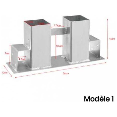 Tectake – Supports serre bûche pour empiler bois de chauffage – Acier galvanisé – Dimensions 34 cm x 10 cm x 15 cm – Pour bois équarri