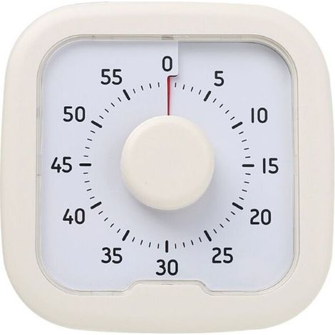 Lautloser visueller Timer, 60-Minuten-Stoppuhr, Alarm, Countdown-Timer mit Ständer, weißer Küchentimer (1/4)