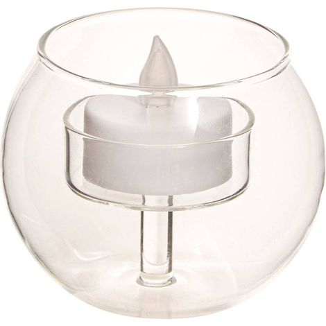 Candela led rotonda bola d.8cm in vetro trasparente - Atmosphera créateur d'intérieur