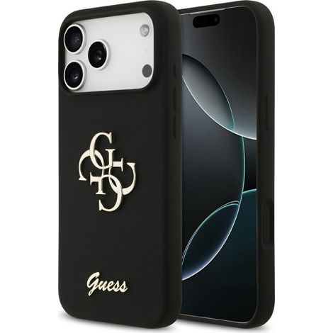 Funda Guess Silicone Big 4G Script para iPhone 17 Pro Max negra (1/5)