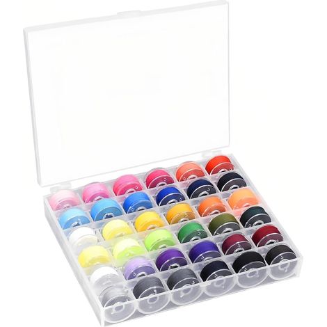 Canette Machine À Coudre, Coudre Bobines de 36 Couleurs, 36 Pièces Accessoires de Couture Fil Machine À Coudre avec Boîte de Rangement Transparente, pour Couture Et DIY (1/5)