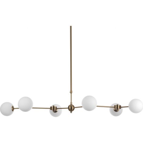 Lampadario in acciaio verniciato ottone cm. 120 x 68 H.da 90 a 150 (1/5)
