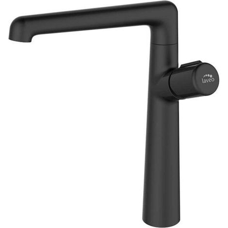 Grifo para fregadero de pie Pretto Black Laveo con caño en L