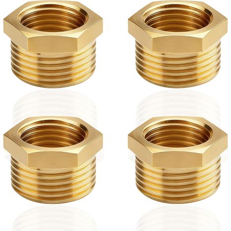 Mamelon double G1/2" (Ø 20mm) laiton mâle,4 pièces hexagonal G1/2"M/M,Raccord de jonction 2 x M Raccord fileté,Double mamelon Raccords en convient pour l'eau potable Réduit Filetage Mâle/Femelle (1/5)