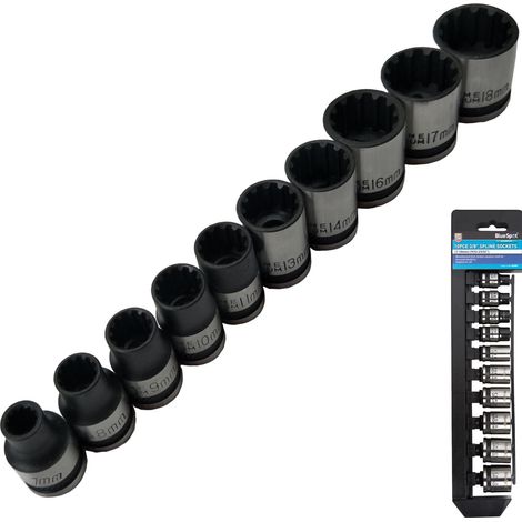3/8in Drive Spline Socket Set Metric, 10 Piece B/S1543 (1/3)