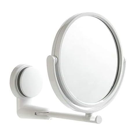 Bathroom mirror with extendable folding arms, no drilling required - Swivel bathroom mirror - Suction cup arms - Double-sided cosmetic mirror for makeup (1/5)