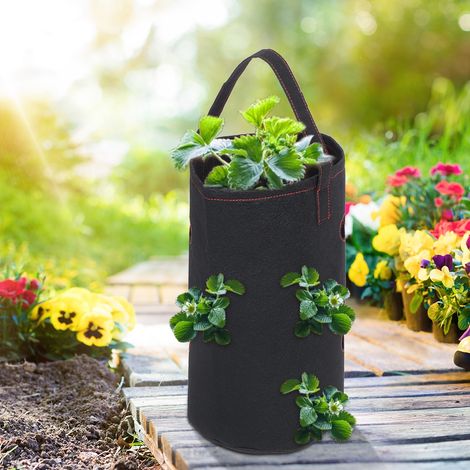 Sac de culture imperméable et respirant en feutre pour fraisiers et légumes, pot de culture avec trou rond (1/5)