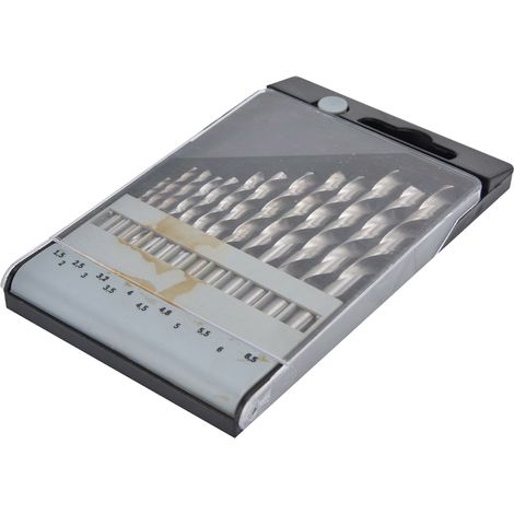 Kit de 13 forets hélicoïdaux en acier rapide, queue droite, de 1,5 à 6,5 mm, pour bois et plastique (1/5)