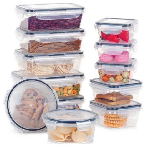 Recipients alimentaires avec couvercle et joint 12 pieces (1/5)