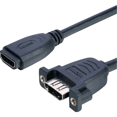 Câble adaptateur Lyndahl HDMI Prise femelle HDMI-A 0.2 m noir LKPK005 Câble HDMI D311242