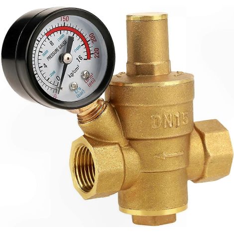Régulateur de pression en laiton 1/2 pouce BSP, vanne de contrôle de débit d'eau réglable DN15 pour usage domestique 1 pièce (1/5)
