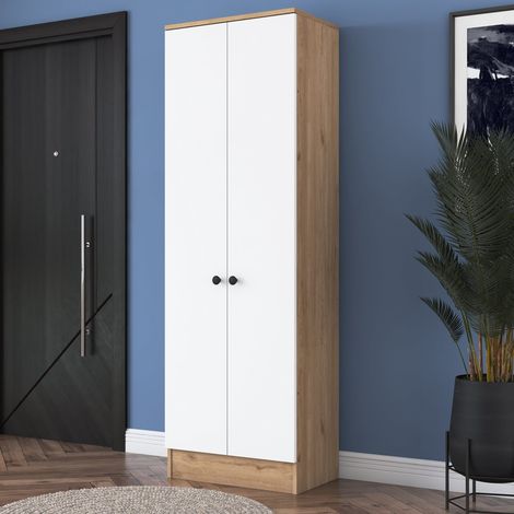 Armoire 2 portes Virro L59,8cm Bois et Blanc (1/5)