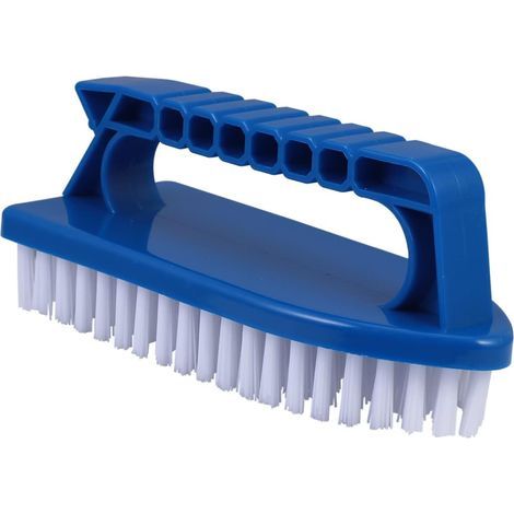 Brosse de nettoyage portable maison nettoyage piscine outils de nettoyage Heavy Duty Tone verre nettoyant tapis brosse de salle de bain plastique bleu (1/5)