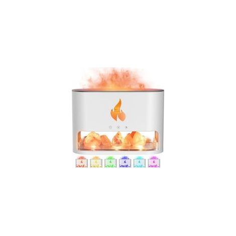 Blanc,Diffuseur d'Huiles Essentielles avec Lampe de Sel de l'Himalaya, 250ml, Humidificateur à Brume Froide, Luminosité Multicolore (1/5)