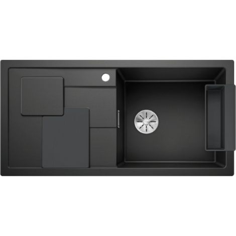 Blanco Evier SITY XL 6 S PuraDur en Silgranit + Planche et panier Lava Grey 100x50cm, Anthracite (1/4)