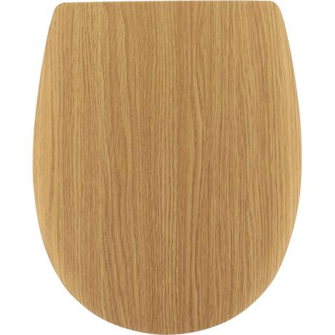 Wc-sitz aus holz 18-zoll-form flach edelstahlbefestigungen - eichenholzoptik - Tendance (1/5)