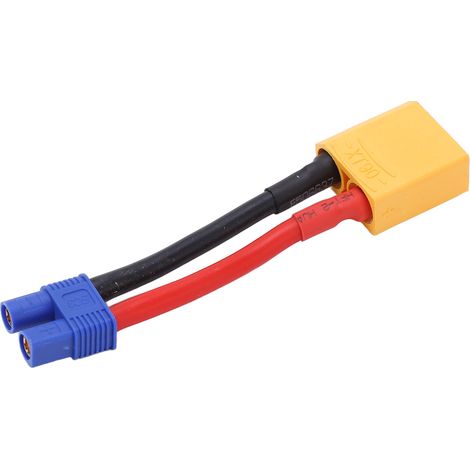 Câble XT90 femelle vers EC3 mâle, connecteurs réutilisables, boîtier de sécurité, calibre 12 AWG, longueur 94 mm (3,7 pouces), connecteur XT90 mâle pour modèles réduits de voitures radiocommandées. (1/5)