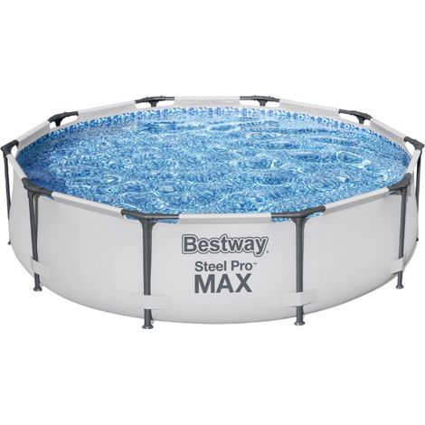 Bestway Piscine hors sol tubulaire ronde Bestway Steel Pro Max 305 x 76 cm gris clair