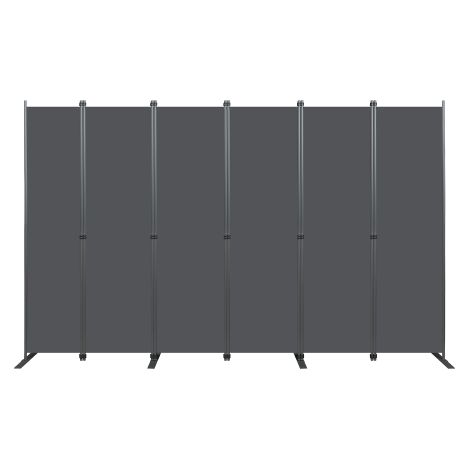 Paravento mobile grande per delimitare spazi interni – divisorio a 6 pannelli in acciaio inossidabile 3040 × 1800 mm, oscurante e autoportante, ideale per uffici, salotti, camere, sale da pranzo e stu